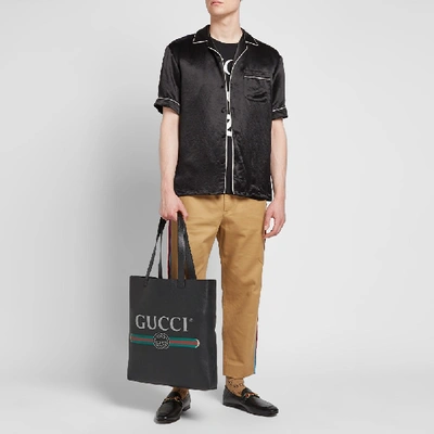Shop Gucci Print Shopper Bag In Black
