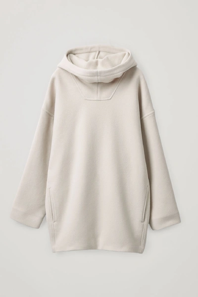 Shop Cos Oversized Wool-mix Hoodie In Grey