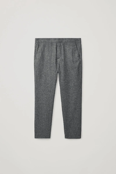 Shop Cos Straight-leg Wool-cashmere Pants In Grey Melange