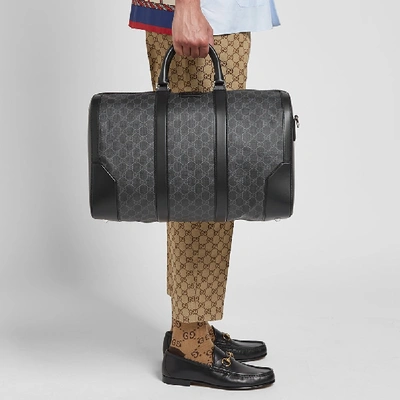 Shop Gucci Gg Supreme Duffel Bag In Black