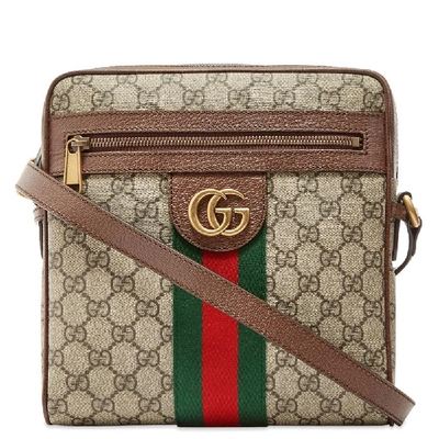 Shop Gucci Ophidia Cross Body Bag In Brown