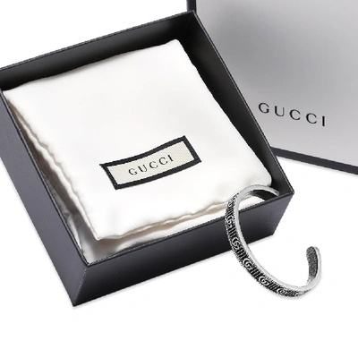Shop Gucci Double G Motif Bracelet In Silver