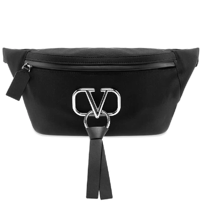 Shop Valentino Go Logo Ribbon Nylon Waist Pack In Black