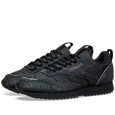 Shop Reebok Leather Ripple Trail In Black