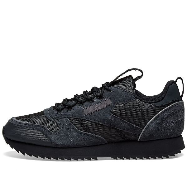 Reebok Men S Classic Leather Ripple Trail Casual Sneakers From Finish Line In Black Modesens
