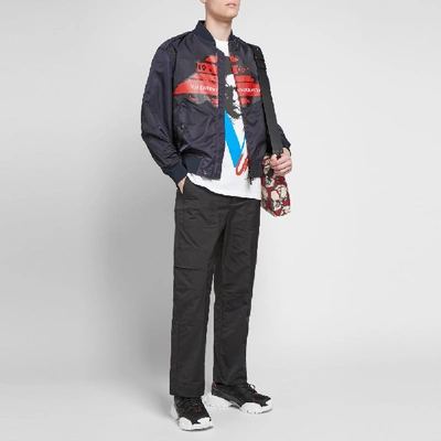 Shop Valentino X Undercover Ufo Vu Front Printed Bomber In Blue