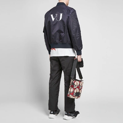 Shop Valentino X Undercover Ufo Vu Front Printed Bomber In Blue