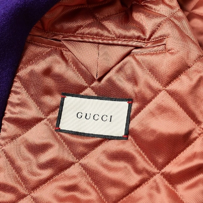 Shop Gucci Varsity Jacket In Purple