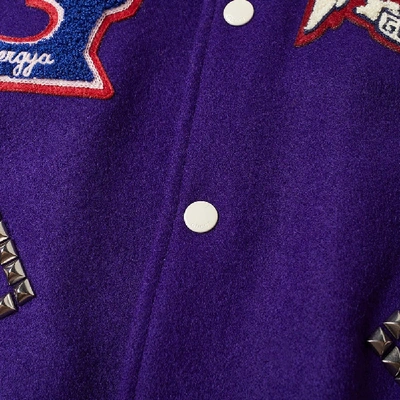 Shop Gucci Varsity Jacket In Purple