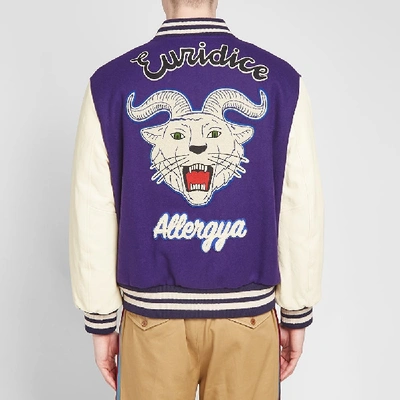 Shop Gucci Varsity Jacket In Purple