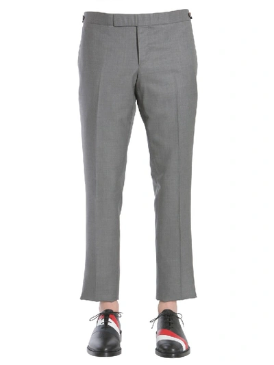 Shop Thom Browne Skinny Cropped Trousers In Grey