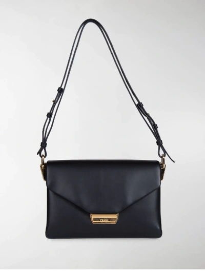 Shop Prada Ingrid Envelope Shoulder Bag In Black