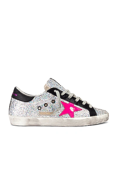 Shop Golden Goose Superstar Sneaker In Metallic,pink In Rainbow Glitter & Fuxia