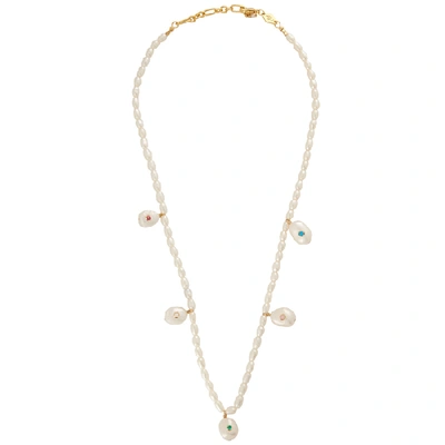 Shop Anni Lu Marianne 18kt Gold-plated Necklace In Pearl