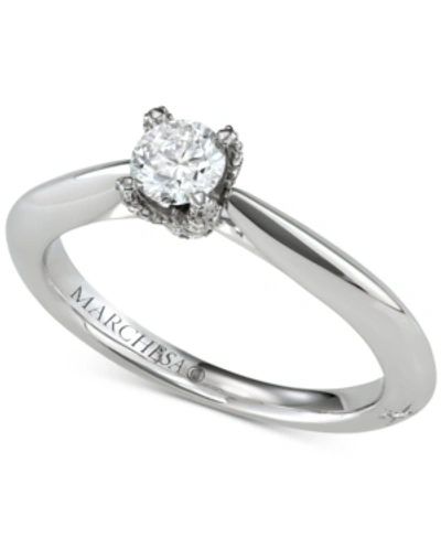 Shop Marchesa Diamond Solitaire Engagement Ring (1/2 Ct. T.w.) In 18k White Gold