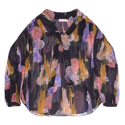 Shop Tomcsanyi Greta Gloomy Flower Print Sheer Blouse In Multicolour