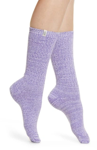 Shop Ugg Ribbed Crew Socks In Violet Bloom
