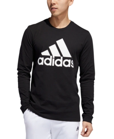 Shop Adidas Originals Adidas Men's Logo Long-sleeve T-shirt In Black