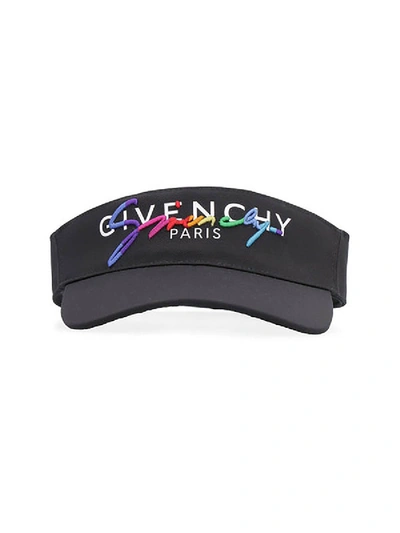 Shop Givenchy Rainbow Logo Visor In Black