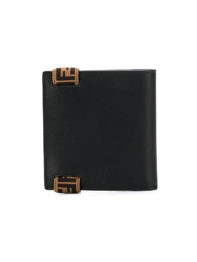 Shop Fendi Elastic Ff Strap Wallet Black