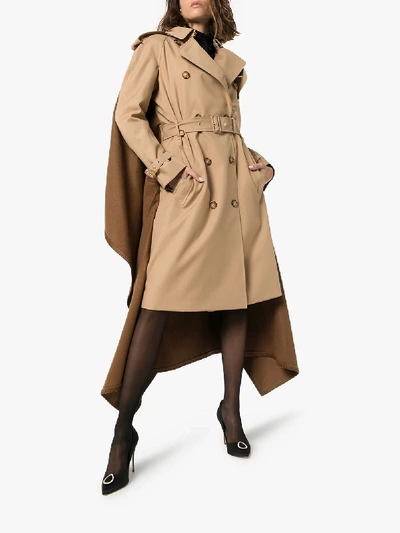 Shop Burberry Gabardine Blanket Trench Coat In Brown