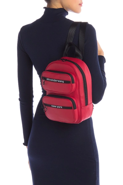 Shop Alexander Wang Attica Soft Leather Medium Backpack In Red