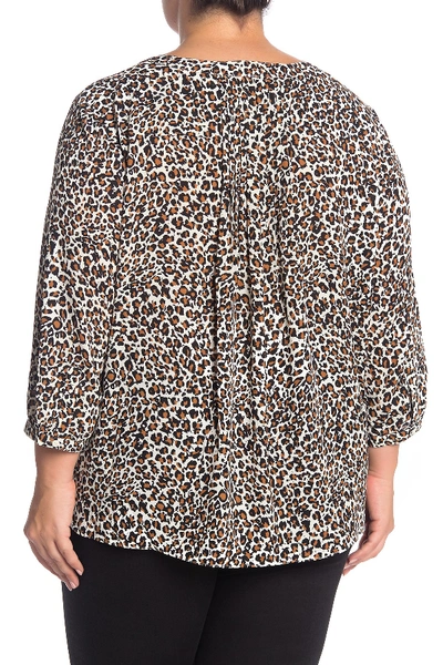 Shop Nydj Henley 3/4 Sleeve Blouse (plus Size) In F947 Alley Cat