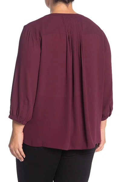 Shop Nydj Henley Top (plus Size) In Deep Currant