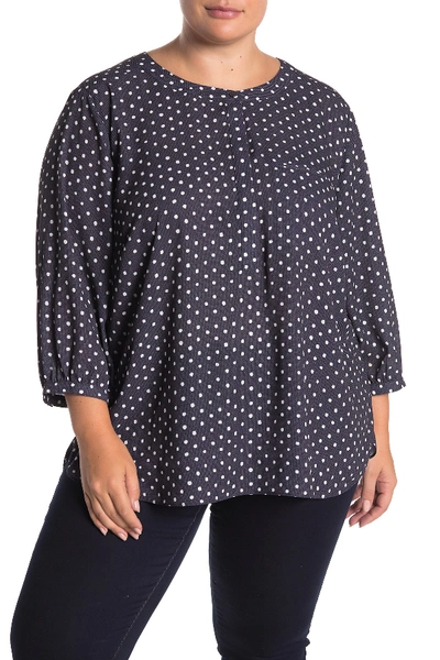 Shop Nydj Henley 3/4 Sleeve Blouse (plus Size) In Txt Dopeac