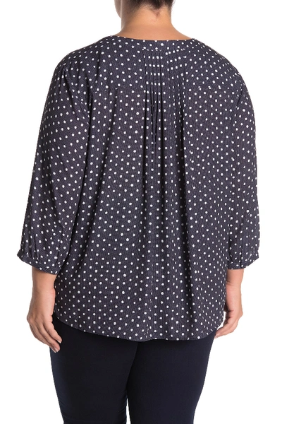 Shop Nydj Henley 3/4 Sleeve Blouse (plus Size) In Txt Dopeac