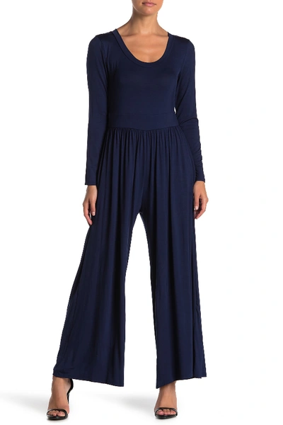 Shop West Kei Knit Scoop Neck Jumpsuit (petite) In Navy