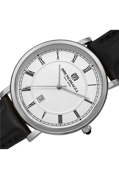 Shop Bruno Magli Men's Milano Swiss Quartz Leather Strap Watch, 41mm