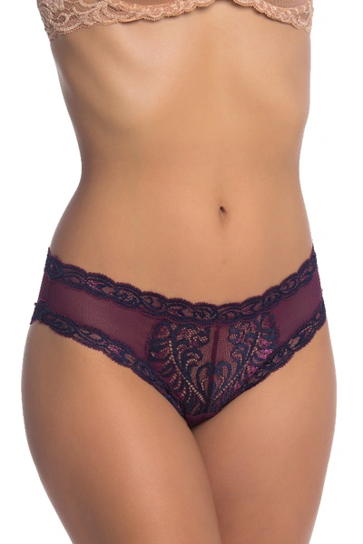 Shop Natori Feathers Hipster Briefs In Purple/nvy