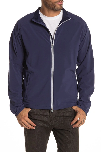 Shop Peter Millar Cabot Woven Full Zip Jacket In Navy