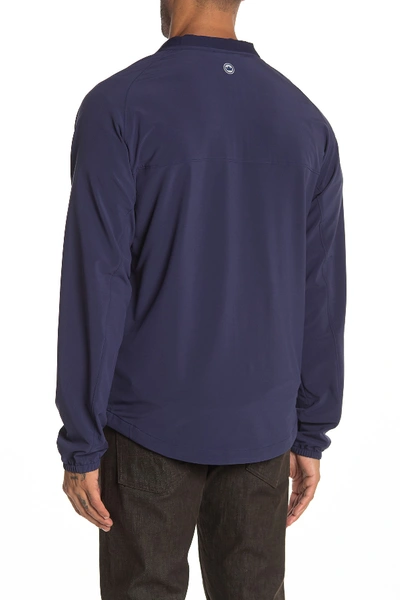 Shop Peter Millar Cabot Woven Full Zip Jacket In Navy