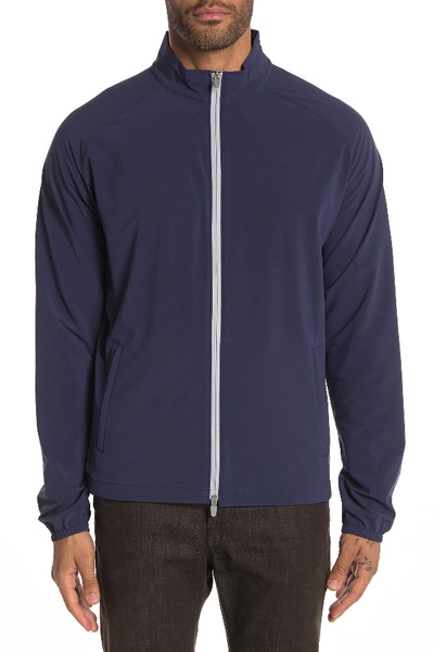 Shop Peter Millar Cabot Woven Full Zip Jacket In Navy