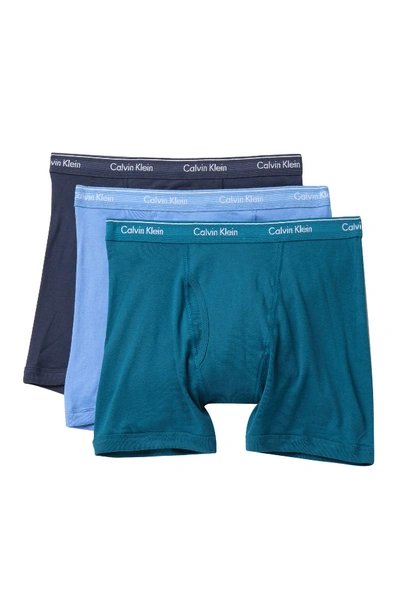 Shop Calvin Klein Boxer Briefs - Pack Of 3 In Indigo-provence-blue