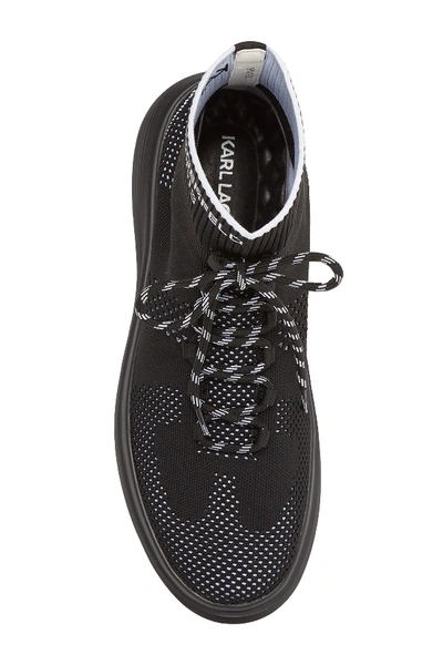 Shop Karl Lagerfeld High Top Knit Sneaker In Black