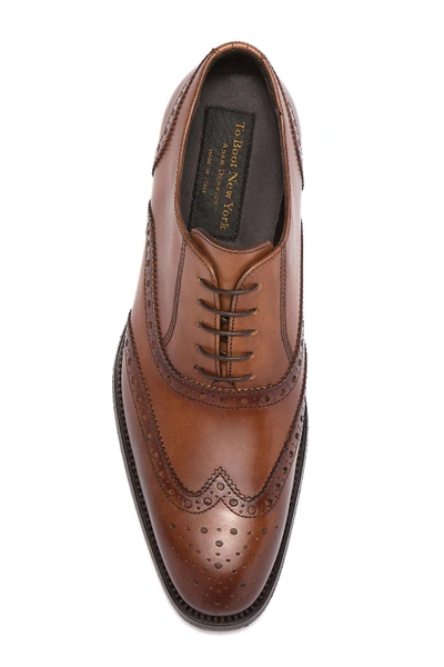Shop To Boot New York Bello Wingtip Leather Oxford In Cuoio