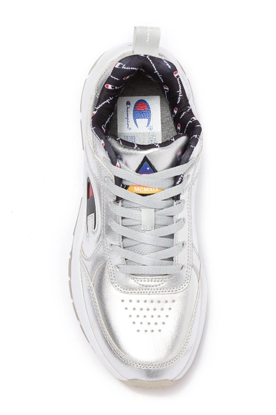 Shop Champion 93eighteen Leather Sneaker In Silver