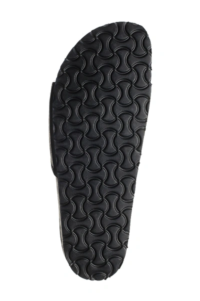 Shop Broken Homme Patrick Leather Slide Sandal In Black Vintage / Suede