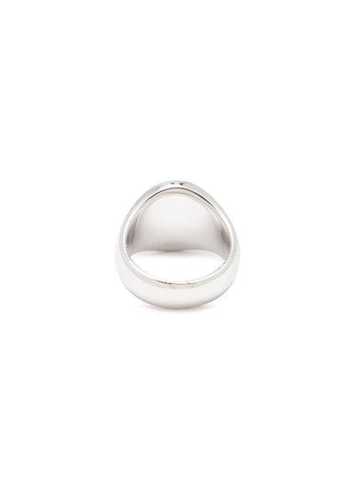 Shop Tom Wood 'oval Polished' Silver Signet Ring - Size 60 In Metallic