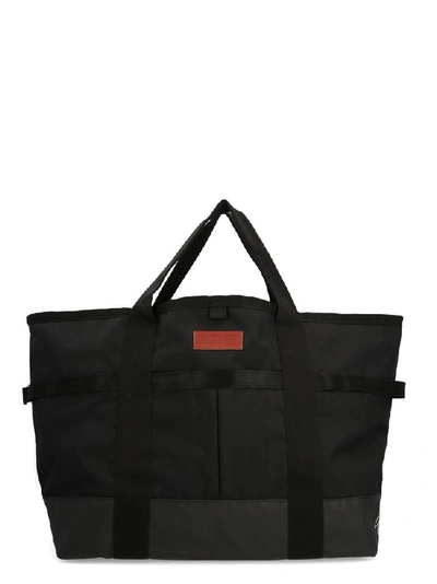 Shop Yohji Yamamoto Logo Patch Tote Bag In Black