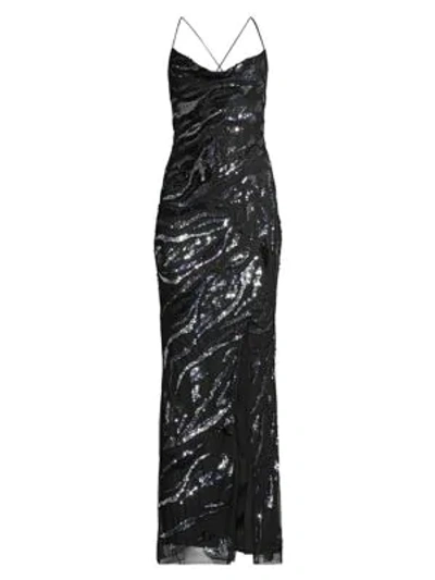 Shop Parker Black Shayna Sequin Column Gown In Black Multi