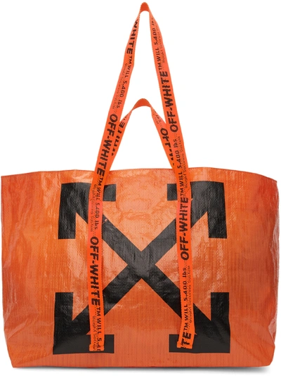 Pre-owned Off-white  Arrows Tote Bag Orange Black