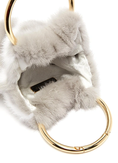 Shop Simonetta Ravizza 'furrsac' Ring Handle Star Print Mink Fur Sac Bag In Grey