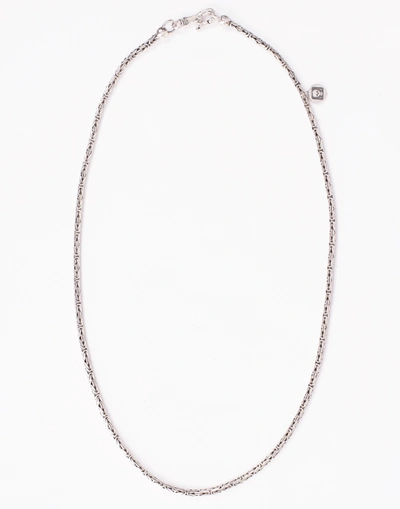 Shop John Varvatos Silver Woven Chain Necklace