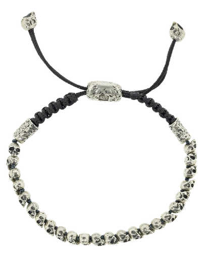 Shop John Varvatos Small Skull Bead Bracelet In Silver