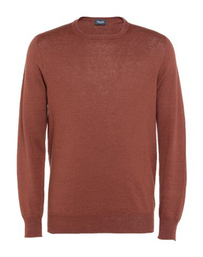 Shop Drumohr Man Sweater Brown Size 38 Linen, Polyester