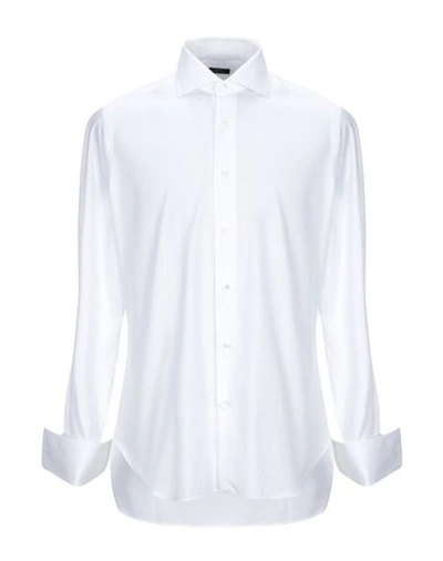 Shop Barba Napoli Solid Color Shirt In White